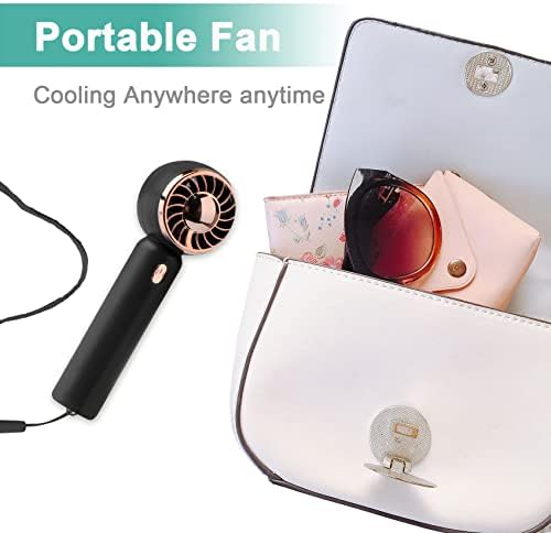 Ventilator portabil, mini ventilator portabil reîncărcabil, design drăguț ventilator Personal de birou mic cu 3 viteze cu bază,