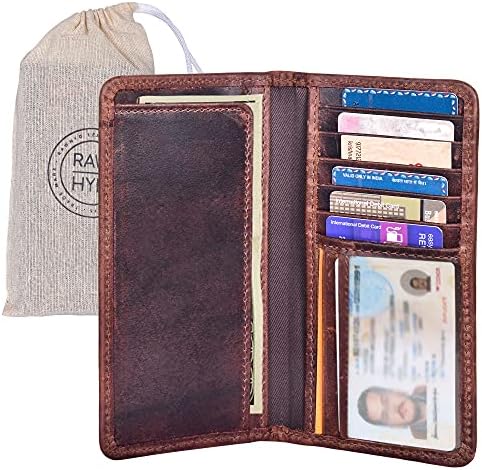 Portofele brute Hyd Western pentru bărbați - portofel de blocare RFID - Grab complet, portofel pentru bărbați din piele de