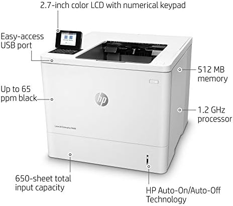 Imprimantă monocromă HP LaserJet Enterprise M608n cu Ethernet încorporat, Gri deschis