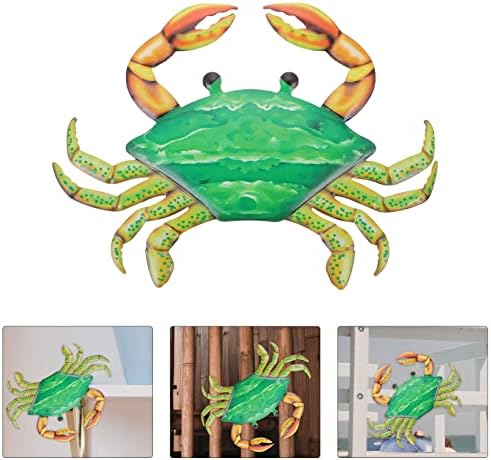 Fomiyes ornamente mari exterioare de fier Crab de fier perete artă grădină peisaj sculptură ornament de perete animal decor
