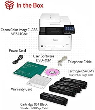 Canon ImageClass MF644CDW All-in-One Wireless Color Laser imprimantă, alb-tipărire Scanare Fax Fax-5 Panou tactil, 22 ppm,