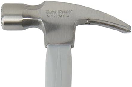 Estwing sure Strike Framing Hammer - gheară dreaptă de 22 oz cu mâner din fibră de sticlă și mâner de pernă fără alunecare-MRF22S