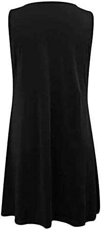 Vara Casual rezervor rochie pentru Femei Fără mâneci Keyhole O-Neck Plaja Sundresses Flowy Trendy Vrac se potrivi mini rochii