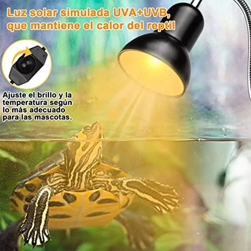 LAMP LAMP LAMP cu comutator pentru reptile lampa de încălzire pentru reptile cu lămpi de căldură reglabile de clemă pentru
