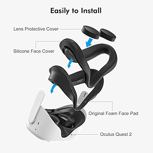 Axoto Silicon Capac pentru Oculus Quest 2/Meta, VR Mask Accesorii Anti-Light Scurgeri Scurgere Înlocuire a pernei de față cu