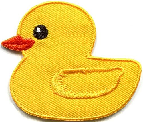 Yellow Duck Ducky Retro Boho 70s Kids Fun Brodered Applique Iron-On Patch S-1173