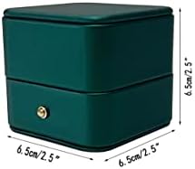 Svea Display Bijuterii Boxe verde PU piele inel cercei Studs nunta logodna propunere Premium grad prezentare de lux