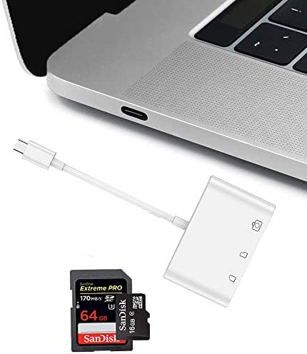Cititor de carduri USB C SD cititor de carduri de memorie USB C - Camera, adaptor de Card Micro SD de tip C pentru noul iPad