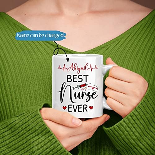 Cea mai bună cană de asistentă medicală, cană de asistentă medicală personalizată cu nume, cană de cafea de asistentă medicală