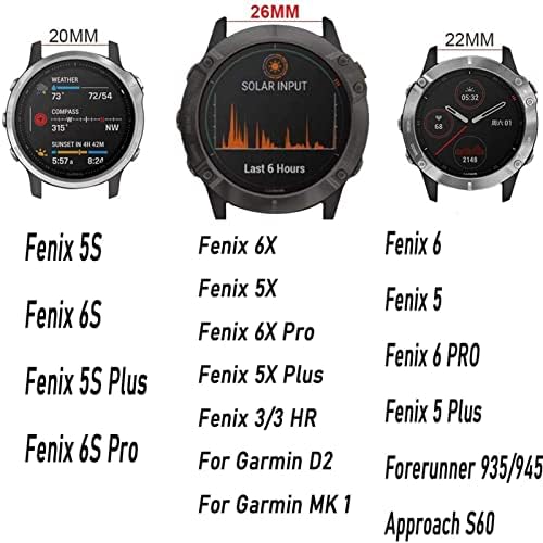 ADAARA 26 20 22mm Silicon Quick Release Watchband curea pentru Garmin Fenix 7x 6x ceas EasyFit curea de bandă pentru încheietura