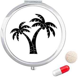 Nucă De Cocos Plante Plaja Schiță Pilula Caz Buzunar Medicina Depozitare Cutie Container Dispenser