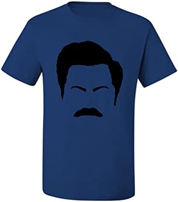 Parcuri și Rec fani Ron Swanson mustață fata silueta cultura Pop bărbați grafic T-Shirt