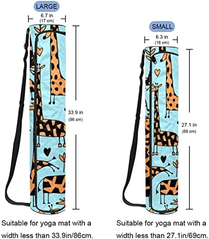 Yoga mat sac cu curea de umăr reglabil Full-Zip Yoga Mat transporta sac pentru Femei albastru Girafa Animal