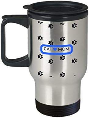 Cat Cat Black Blue Travel Mug