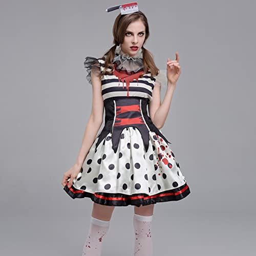 Rochie de Halloween pentru femei Adult Bloody Swing Rochii Gothic Horror maneca scurta costum Asistenta Cosplay tinute de petrecere