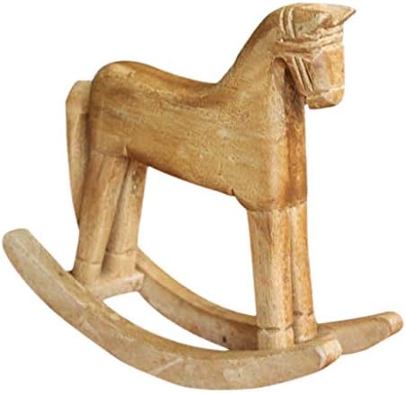 Prettyia Wood Rocking Figurină Figurină de cai Furnizând articole Crafturi decor pentru casă