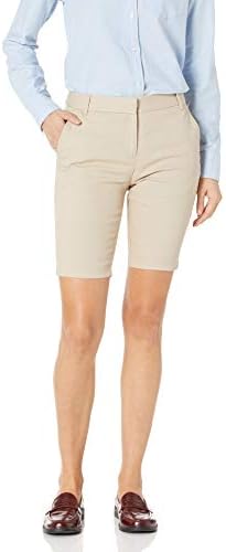 IZOD Juniori pentru femei Pantaloni scurți din Bermuda uniforme, stil slab cu închidere a cârligului și a ochilor,