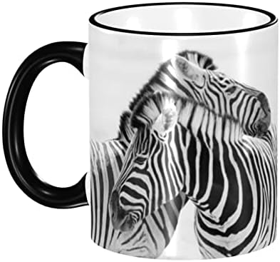 mfydjir zebra neagră alb 12 oz căni de cafea amuzant ceramică cană pentru femei bărbați ceai cacao adulți prieteni
