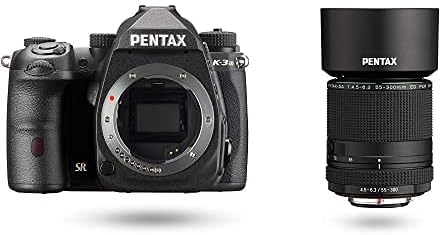 Pentax K-3 Mark III emblematice APS-C negru aparat de fotografiat Bodyviewfinder cu FOV cu Pentax HD da 55-300mm f/4.5-6.3