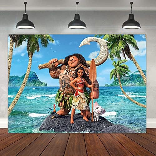 7x5ft Moana Maui Beach Tema fundal Baby Shower fata Petrecere de aniversare fundal tort masă Dress - up banner mare Consumabile