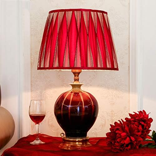 Liruxun Creative Creative nuntă dormitor lampă de masă ceramică caldă și romantică lampă de noptieră în stil chinezesc Studiu
