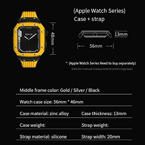 Curea cu carcasă din aliaj TWRQA pentru seria Apple Watch 8 7 6 5 4 SE 45mm 42mm 44mm din cauciuc de lux din cauciuc inox