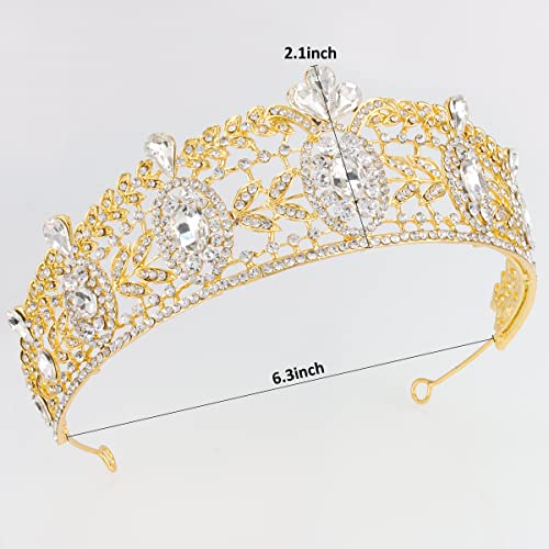 Coroane de Ziua Vovii pentru femei Diamant Multi-cristal lux European baroc aliaj mireasa aur coroana accesorii Tiara decoratiuni
