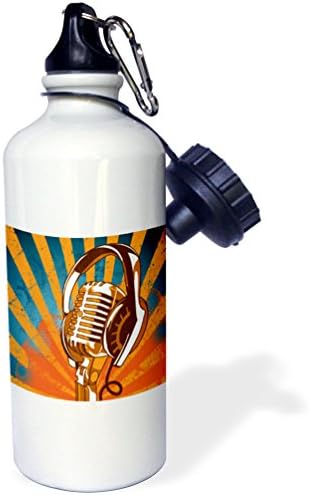 3DROSE microfon mic microfon și căști pe raze cu jumătate de timp de fundal design vector de fundal Sports Water Sticla, 21