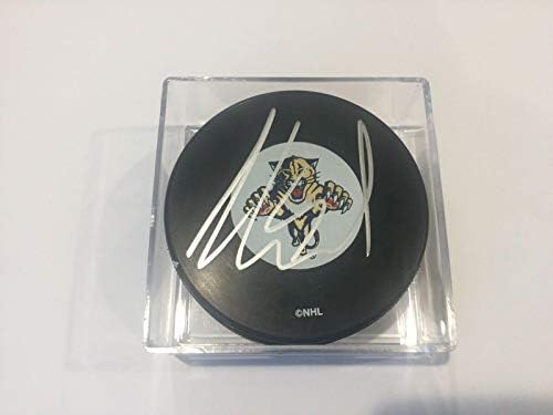 Aaron Ekblad a semnat cu autograf Florida Panthers Hockey Puck B-autografe NHL pucks