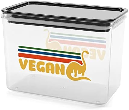 Retro Vegan Dino Container De Depozitare A Alimentelor Cutii De Depozitare Transparente Din Plastic Cu Capac De Etanșare