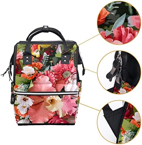Rucsac cu sac de scutece VBFOFBV, pungi unisex mari, pachet de călătorii multifuncțional pentru masa tătici, cu flori de primăvară,