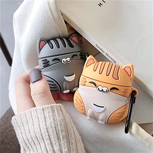 Gokmnjiuh Super drăguț Sitting Lucky Cat Kitty Carcasă pentru AirPods Pro Carcasă, copertă+cârlig, moale de silicon design