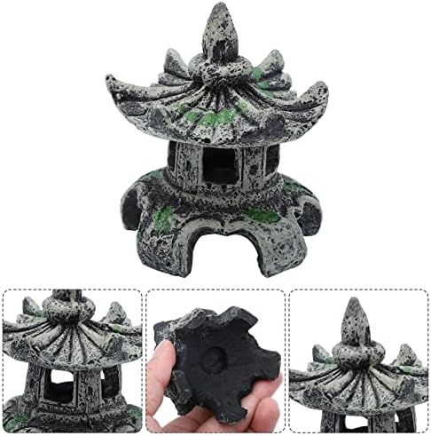 Acvariu Rășină Mini Decor: Miniatură Pagoda Statuie Figurina Rezervor De Pește Budist Peisaj Asiatic Zen Grădină Desktop Decor