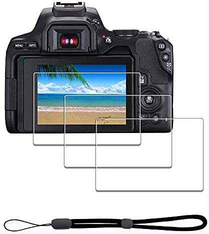 Protector de ecran pentru Canon EOS Rebel SL3 / 250D + LANYARD HAND [3 + 1 pachet] ， IDAPRO TIPRAT TIPRĂ TIPRĂ Instalare ușoară