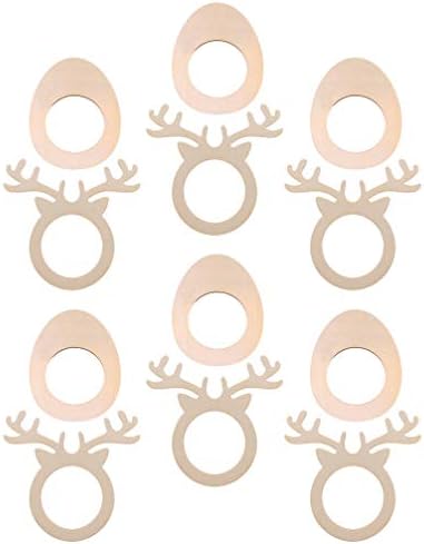 Hemoton Bunny Decor 20 pcs din lemn inel de șervețel renă Antler recoltă ouă șervețel suport pentru hârtie vintage prosop de