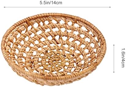 Coșuri țesute Zerodeko țesute tavă rotundă de servire rotundă: coș de servire țesut manual tăvi de răchită decorative pâine