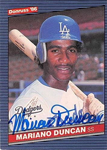 Autograf depozit 624594 Mariano Duncan Card de baseball autografat - Los Angeles Dodgers - 1986 Donruss nr.128