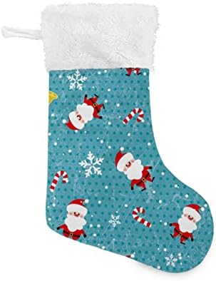 Ciorapi de Crăciun Moș Crăciun bunicule buna fulgi de zăpadă bomboane alb de pluș albă mercerizată catifea catifea de vacanță