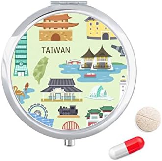 Taiwan Travel China Confucius Temple Pastila Caz Buzunar Medicina Depozitare Cutie Container Dispenser