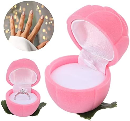 Cutie de inel de trandafir, cutia de inel roz creativă pentru rolul de suport pentru inel cu cutie pentru bijuterii pentru