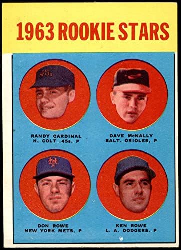 1963 Topps 562 Rookie Stars Dave McNally/Ken Rowe/Randy Cardinal/Don Rowe Colt 45S/Orioles/Mets/Dodgers VG Colt 45S/Orioles/Mets/Dodgers
