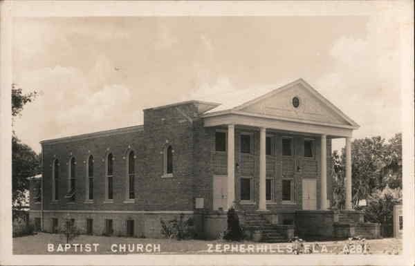 Biserica Baptistă Zephyrhills, Florida FL Carte poștală antică originală