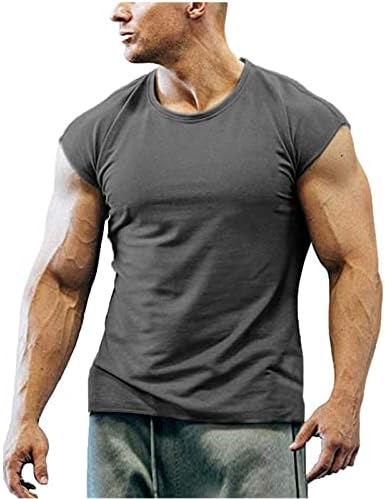 Kbndieu Men ' s Gym Bodybuilting Tank Top Mens veste uscate rapid Slim strâns musculare Tees pentru bărbați fără mâneci tricou