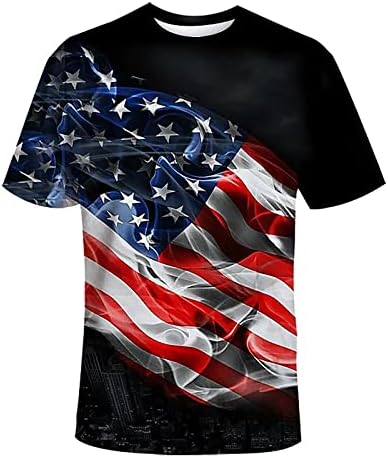 Tricouri subțiri pentru bărbați bărbați Vintage Ziua Independenței American Flag T Shirt Patriotic Grafic 4 iulie Mens șosete