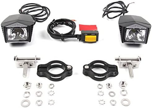 Arashi Fog Lights Kit de asamblare cu LED-uri cu motociclete cu comutator, montare la 31mm sau 25mm bara de accident de protecție
