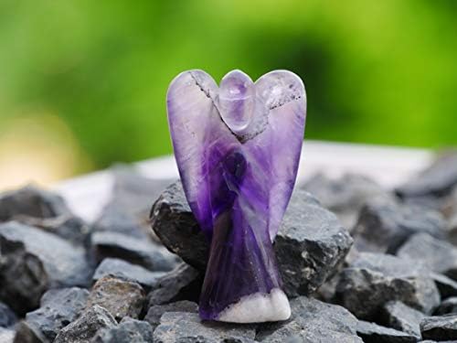 Cristale de ametist-buzunar înger-figurine de înger de cristal-pietre de ametist-figurină înger de vindecare-statuie înger