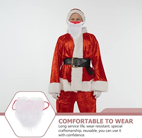 Costum de Moș Crăciun Moș Crăciun Barbă alb Barbă falsă: Costum Moș Accasor Santa Claus Cosplay Props Xmas Masquerade Costum