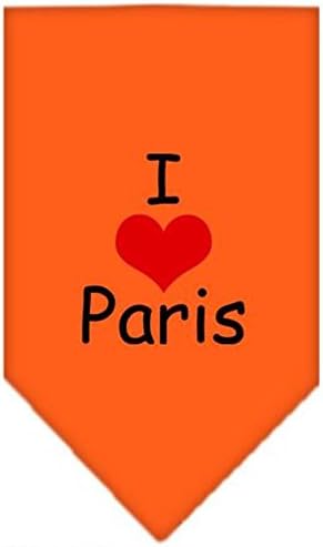 Mirage Pet Products I Heart Paris Ecret Bandana pentru animale de companie, mici, portocalii