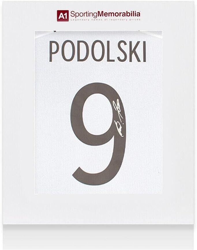 Lukas Podolski a semnat cămașă Germania - 2020-21, numărul 9 - Autograf cu cutie cadou - tricouri de fotbal autografate