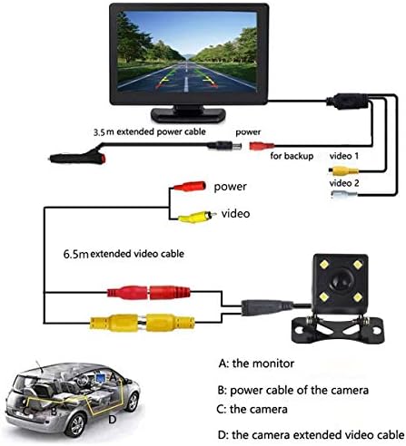 DEALPEAK auto 4.3 universal LCD pliabil Monitor + cu fir 120 de euro vedere din spate viziune de noapte parcare camera de mers